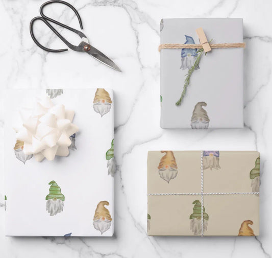 Wrapping Paper Set | Gnomes Brown