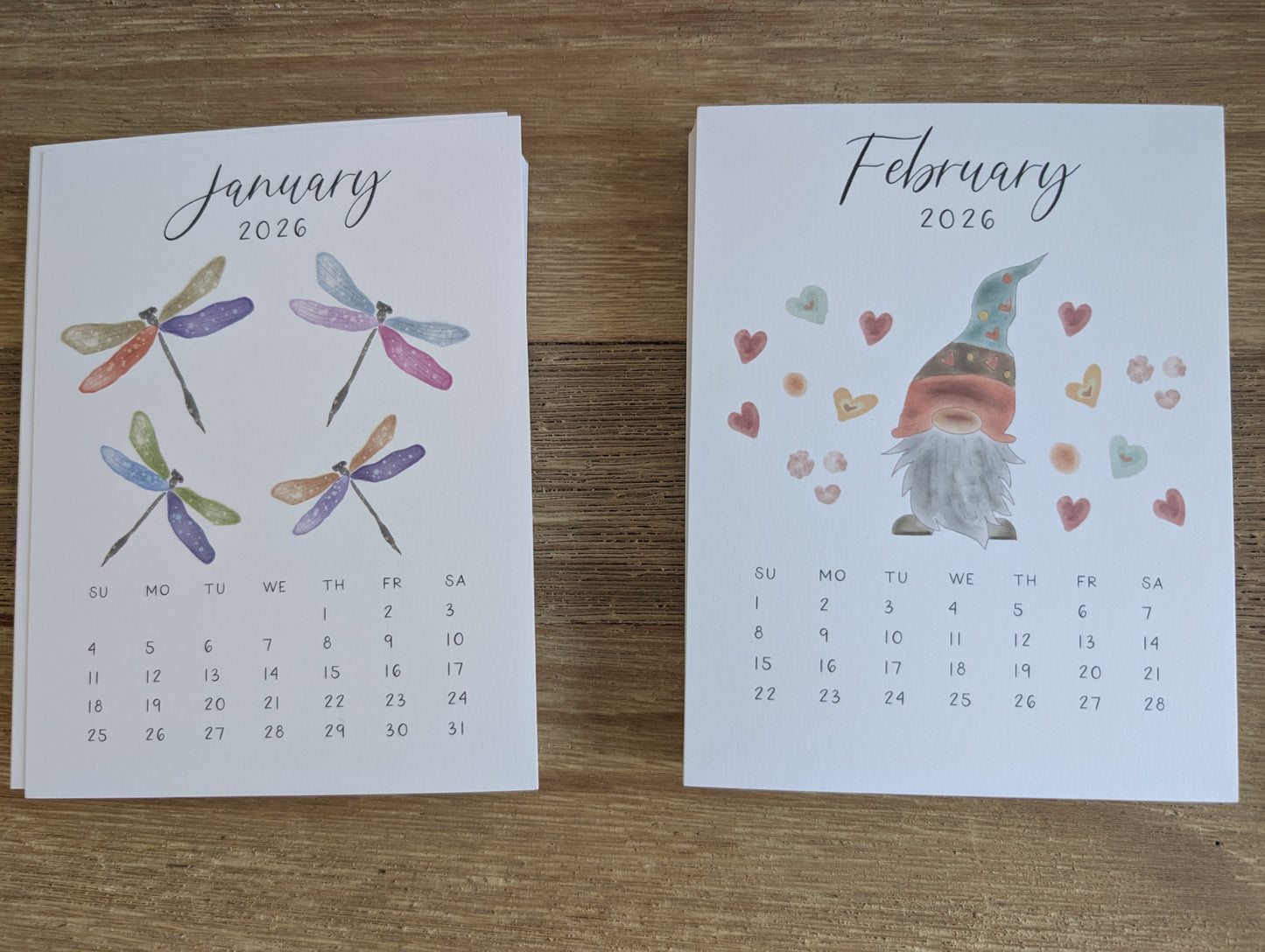 2026 Calendar | Desktop | Watercolor Design