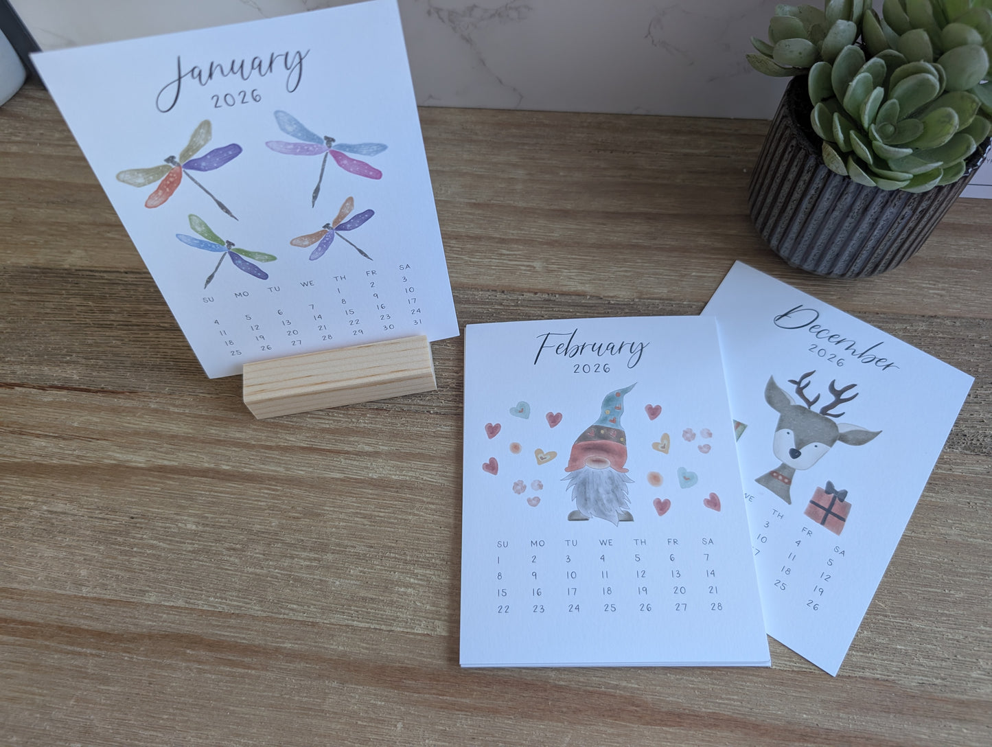 2026 Calendar | Desktop | Watercolor Design