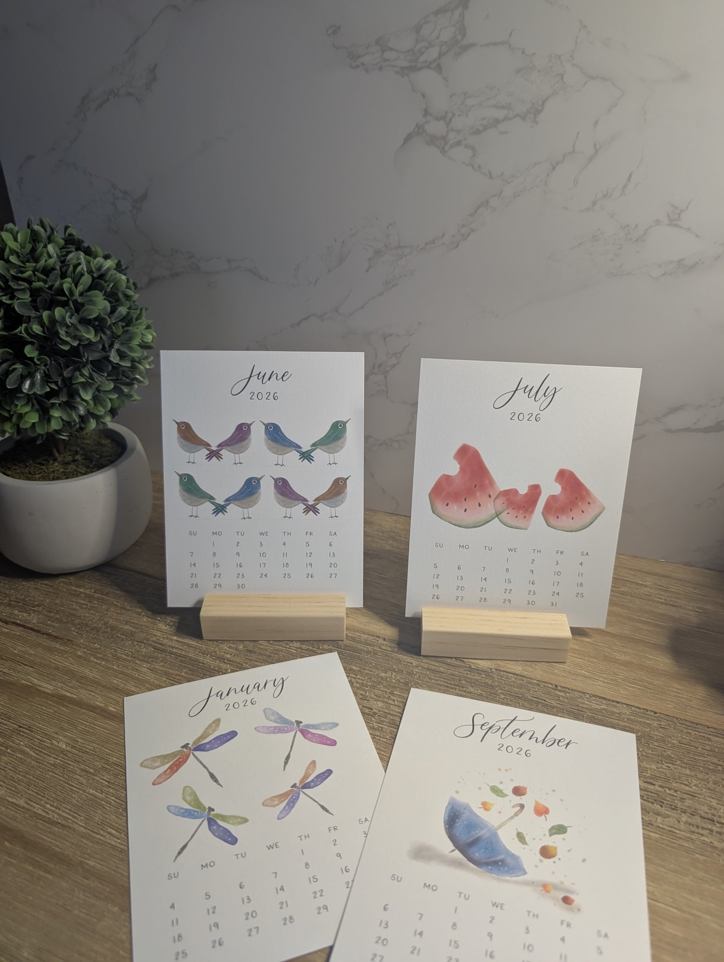 2026 Calendar | Desktop | Watercolor Design