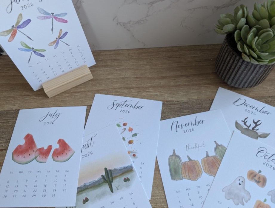 2026 Calendar | Desktop | Watercolor Design