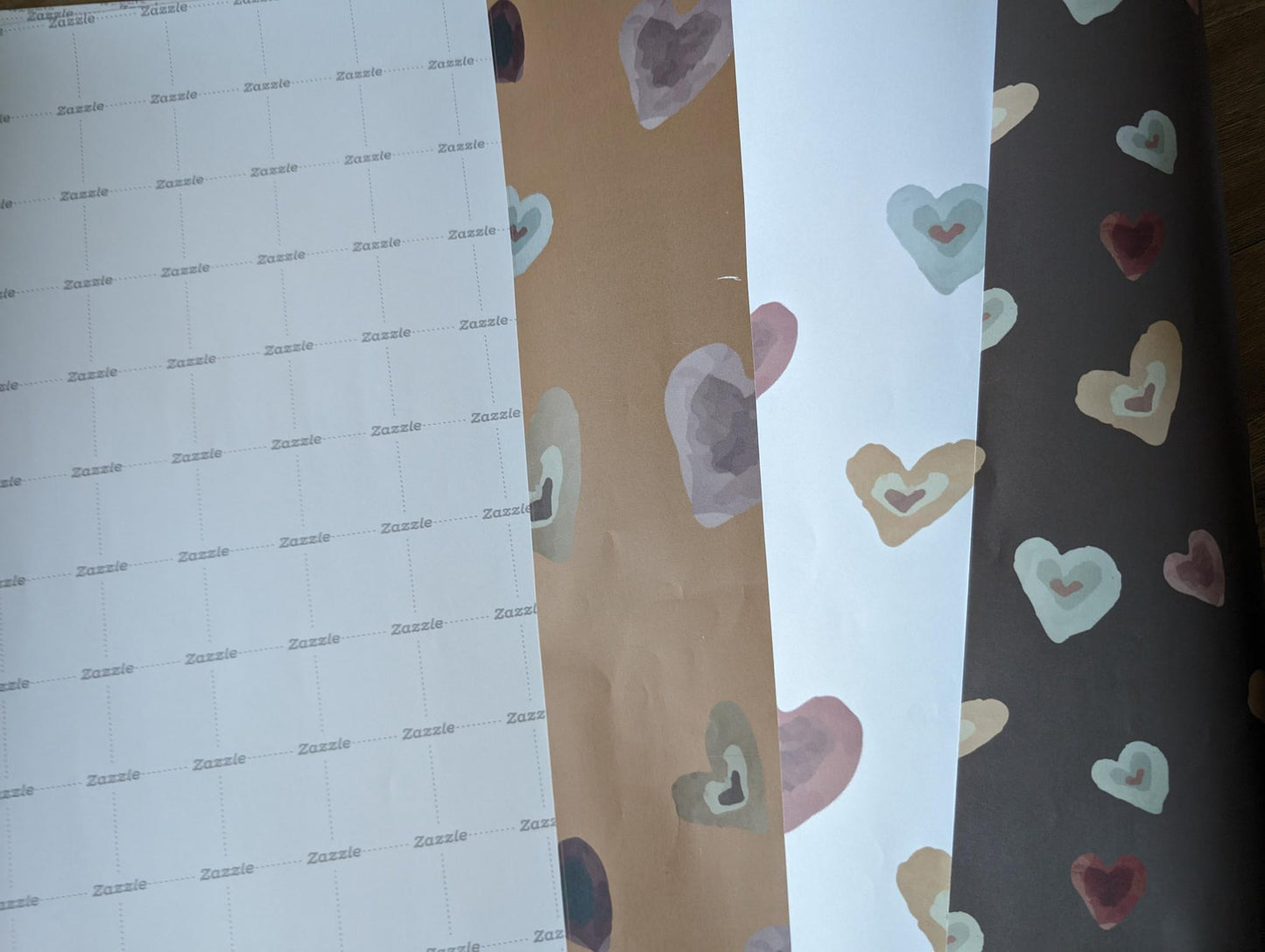 Wrapping Paper Set | Hearts | Brown or Gray