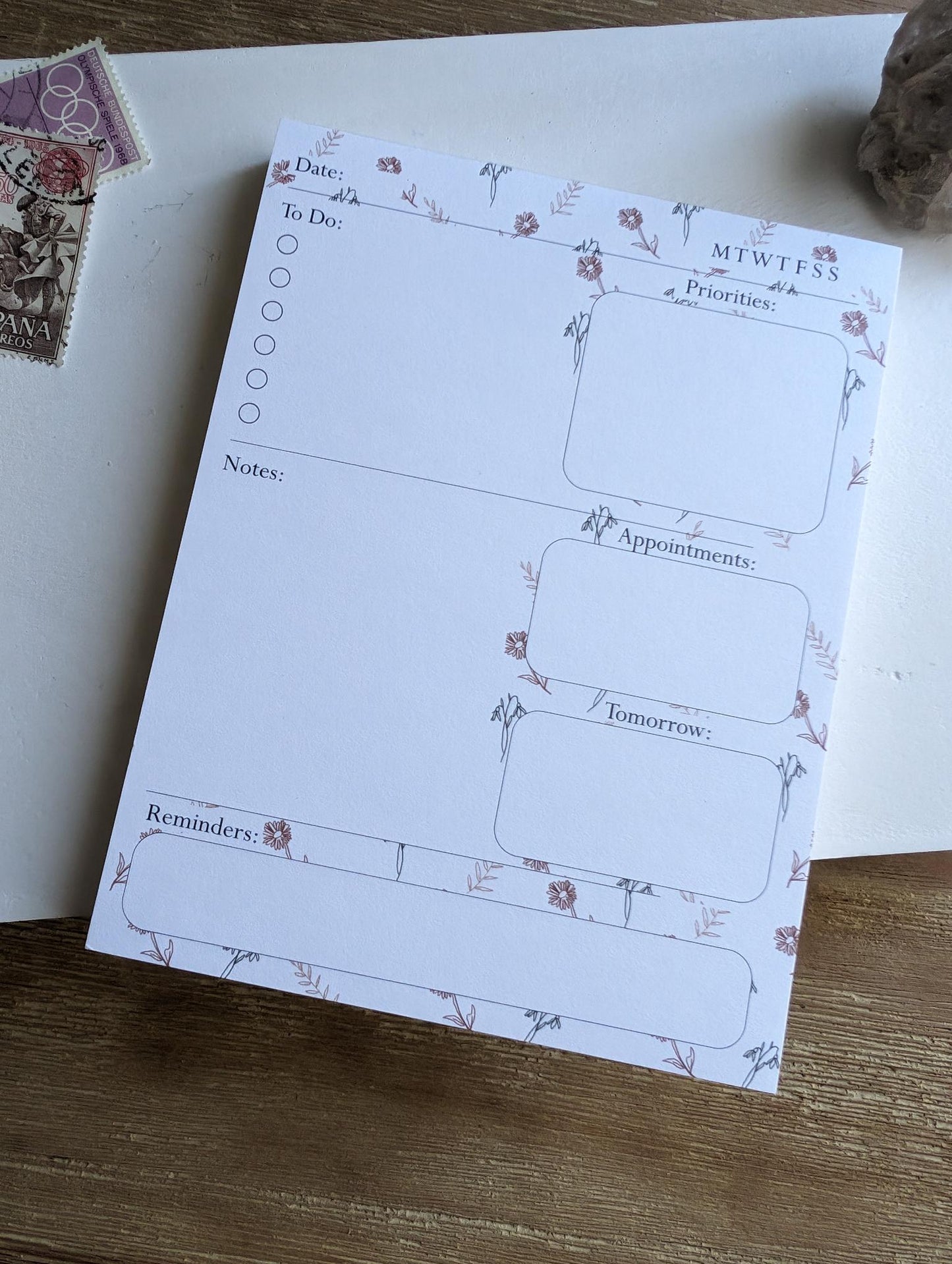 Notepad | Daily Planner | 4.25 x 5.5 | A2 size | Watercolor Stationery | Gift