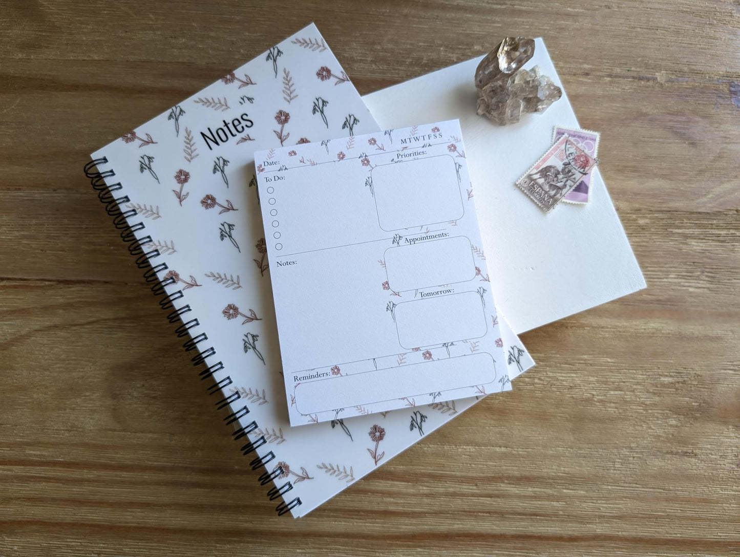 Notepad | Daily Planner | 4.25 x 5.5 | A2 size | Watercolor Stationery | Gift