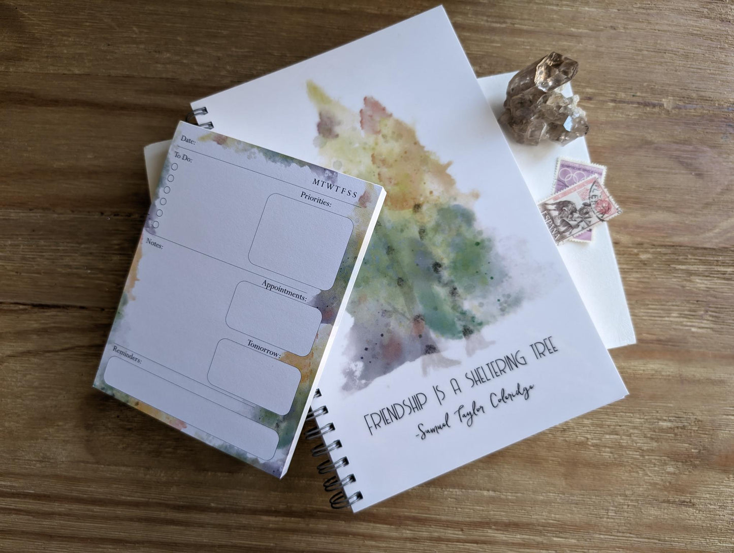 Notepad | Daily Planner | 4.25 x 5.5 | A2 size | Watercolor Stationery | Gift