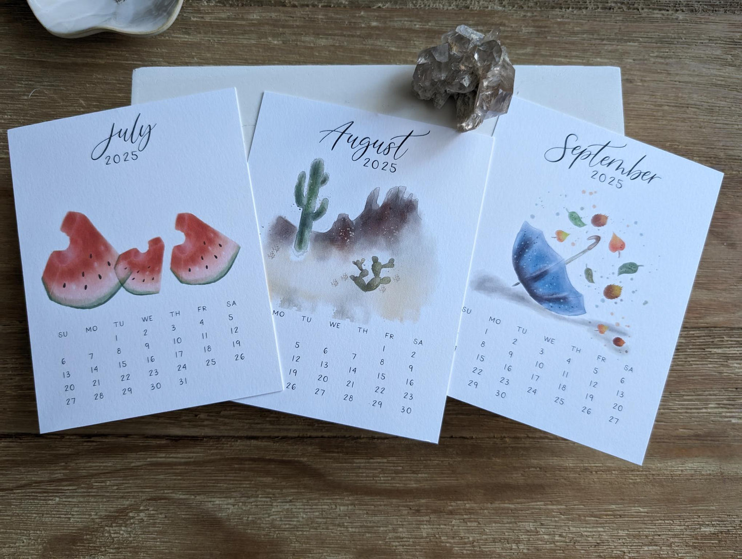 Calendar | Desktop | 2025 | watercolor | Gift