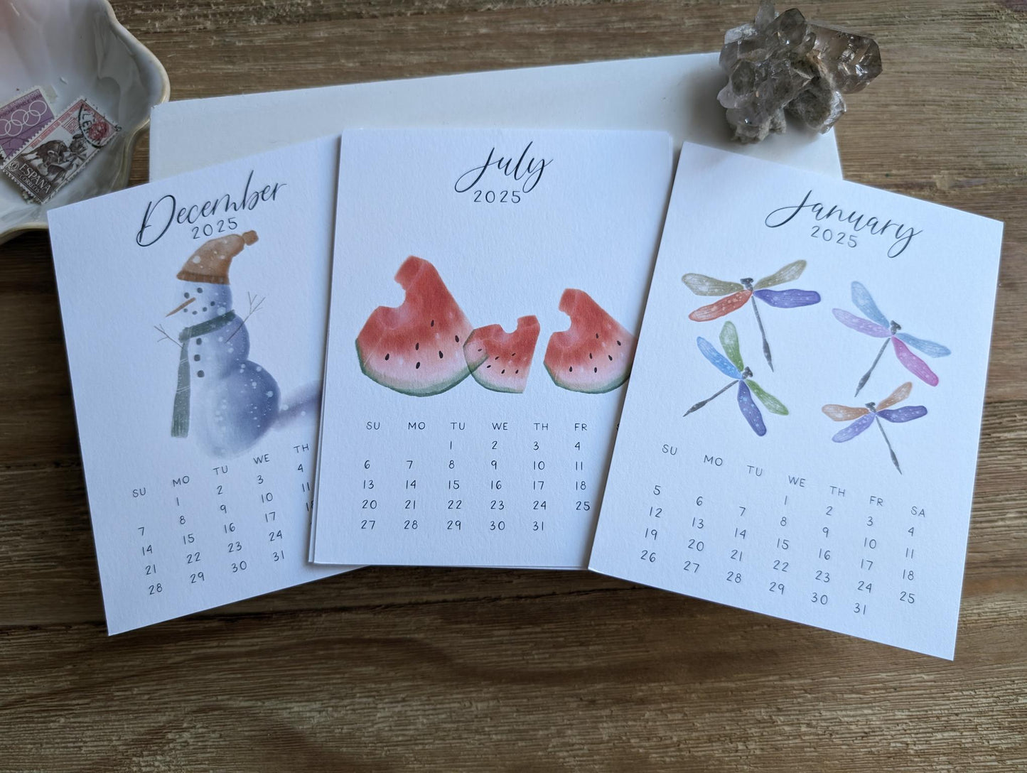 Calendar | Desktop | 2025 | watercolor | Gift