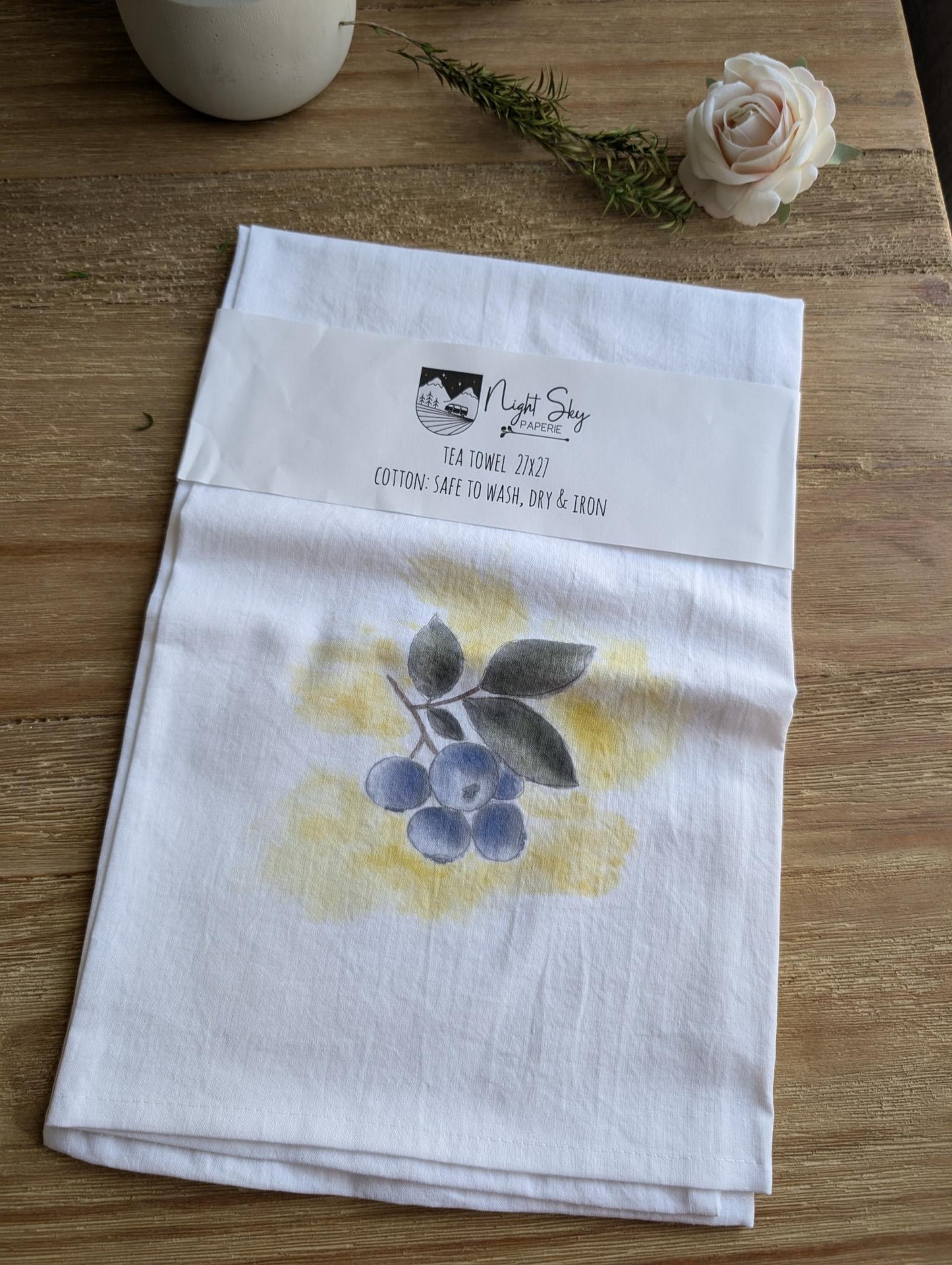 Tea Towel - Cotton - 27x27 - Watercolor Design