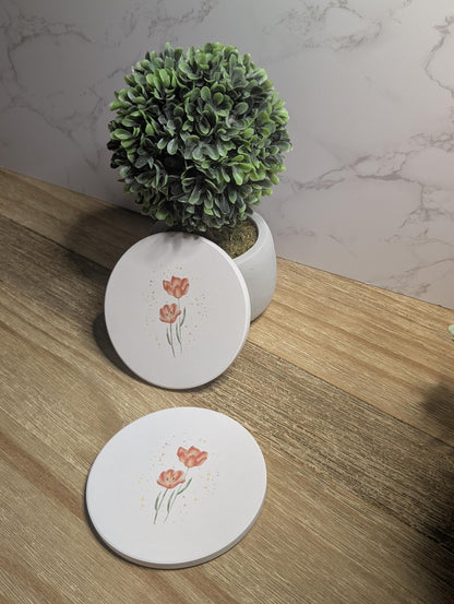 Coaster | Ceramic | Round | 2ct. | Watercolor