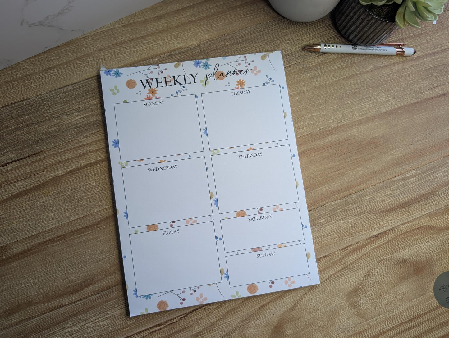 Notepad | Weekly Planner | 8.5x11