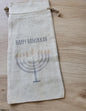 Wine Bag | Holiday Collection | Watercolor design | Linen