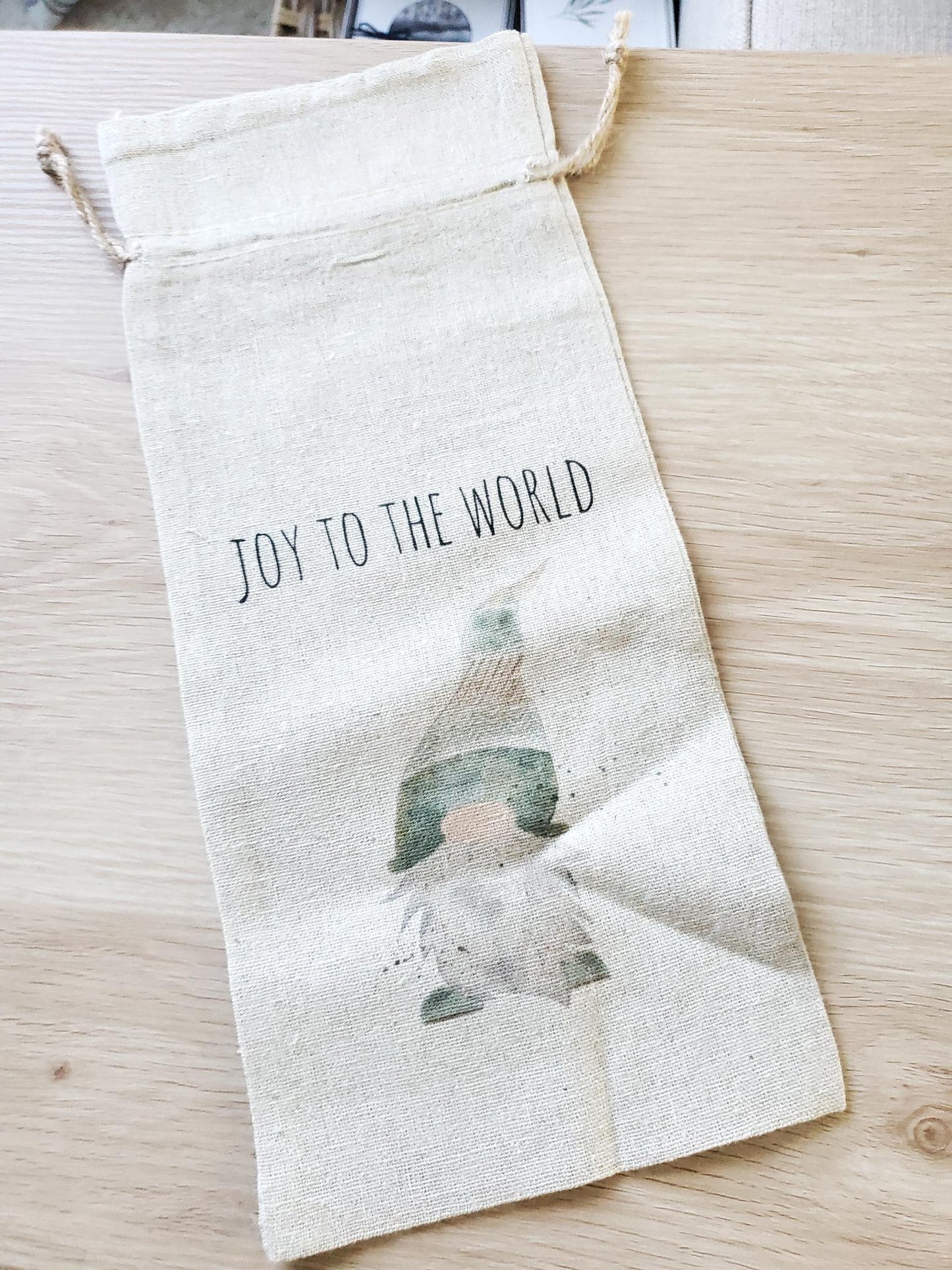 Wine Bag | Holiday Collection | Watercolor design | Linen