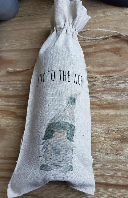 Wine Bag | Holiday Collection | Watercolor design | Linen