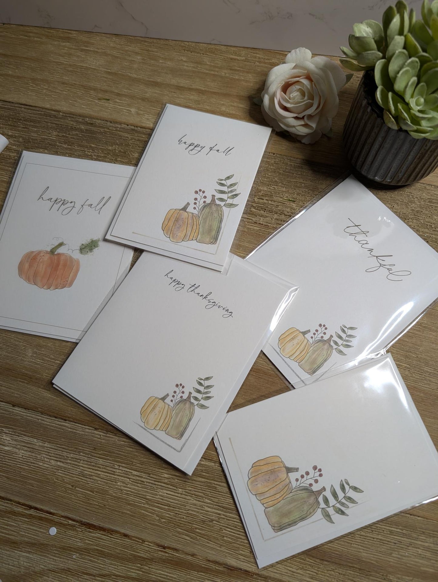 Notecard | Fall Collection | Give Thanks | 5 designs | Watercolor