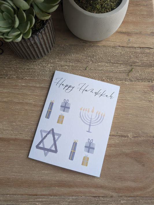 Notecard |  Holiday | Hanukkah Collection | Watercolor