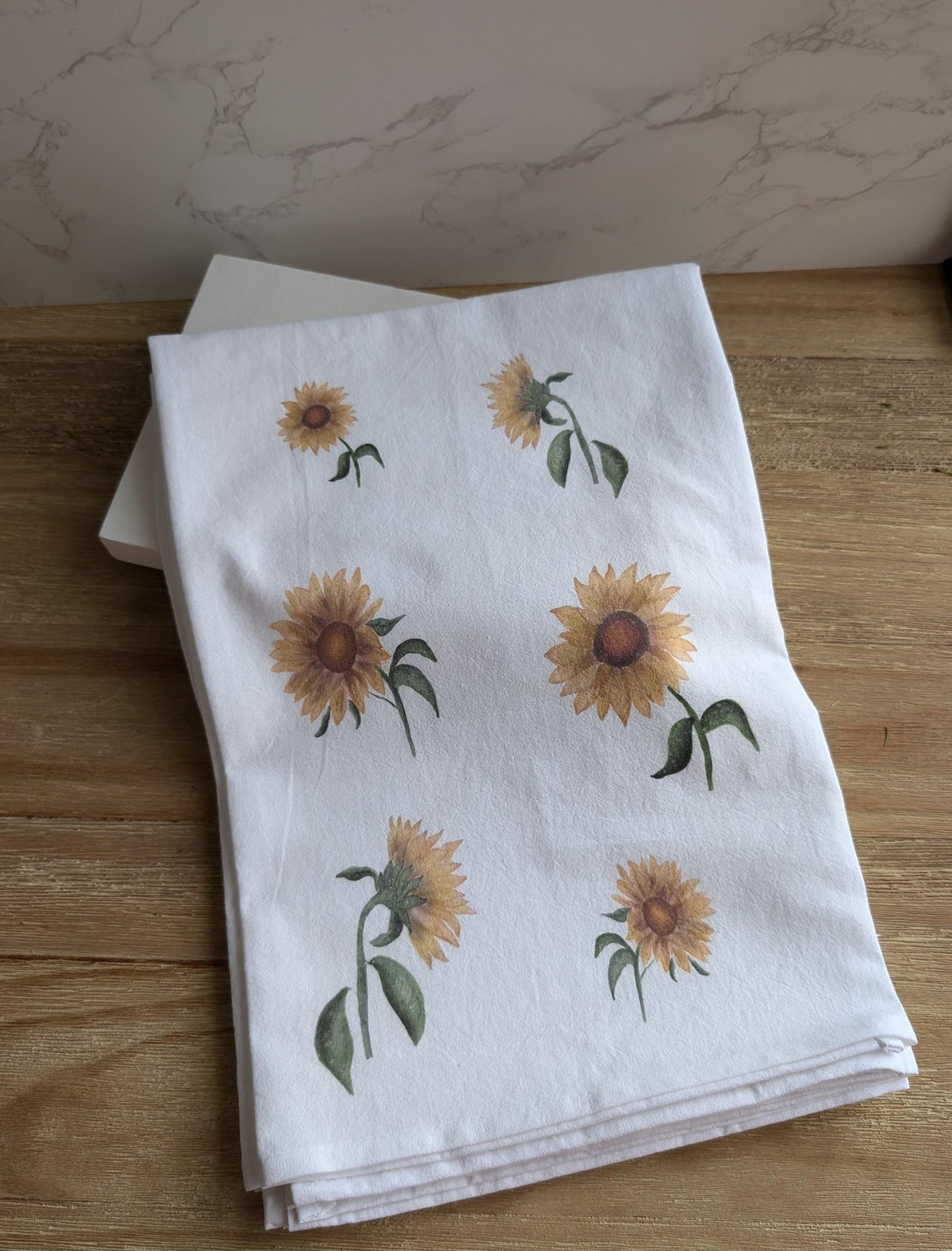 Tea Towel - Cotton - 27x27 - Watercolor Design